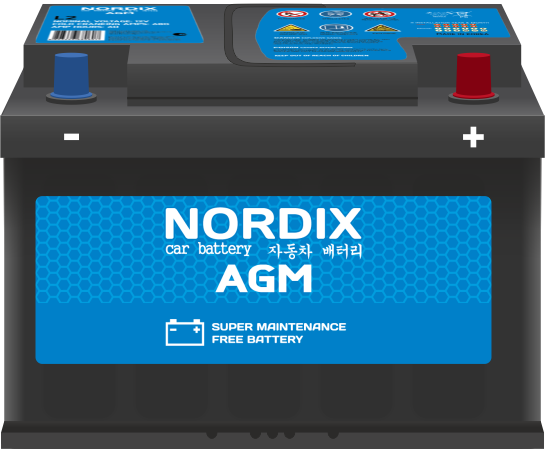 NORDIX AGM L5.NDX АКБ AGM 95 А/ч L (обр.) ССА 850А 353*175*190 НЕобслуж.
